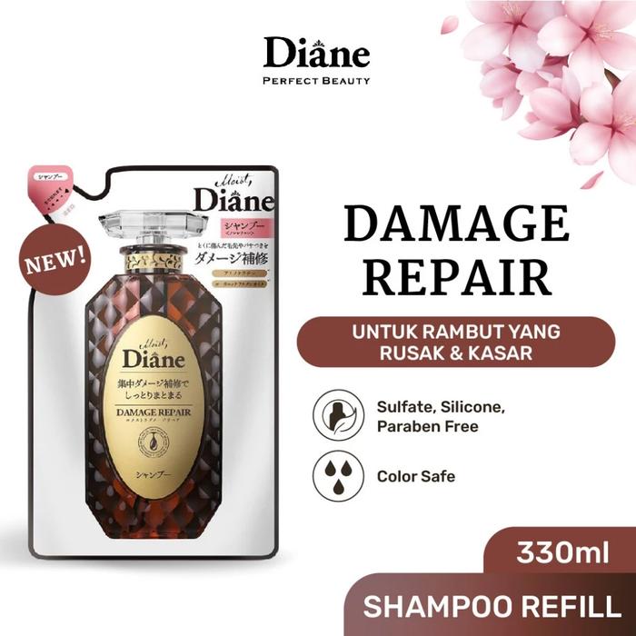 Gambar MOIST DIANE Shampoo Refill 330ml- Moist & Shine | Smooth & Straight | Damage Repair | Hair Fall | Volume | Fresh - Damage REFILL, DIANE SHMP dari madame fany undefined Tokopedia