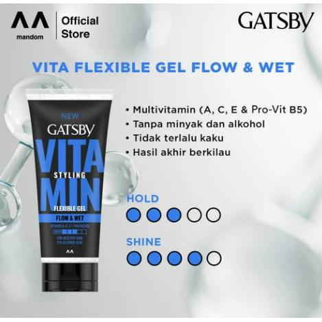 Gambar Gatsby Vita Flexible Gel 100g Gel Minyak Style Rambut - Biru dari Gatsby Murah undefined Tokopedia