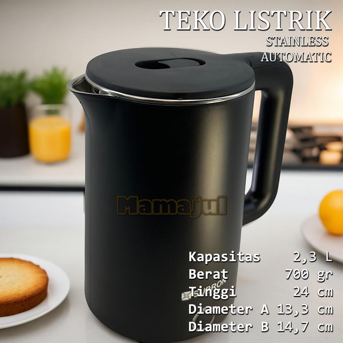 Gambar Teko Listrik 2 Liter Electric Kettle - Termos Pemanas Air Praktis - Hitam dari Mamajul Kitchenwares undefined Tokopedia