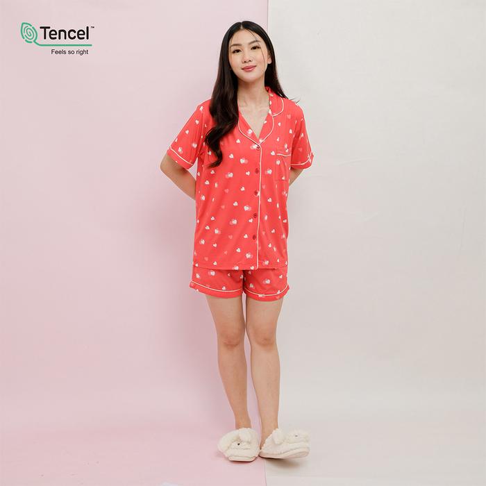 Gambar Cielyn | TENCEL | Fancy | Cuddly | Valentine Series | Piyama Wanita Dewasa Set Celana Panjang, Celana Pendek, dan Dress - CUDDLY SHORT, L dari Cielyn Official undefined Tokopedia