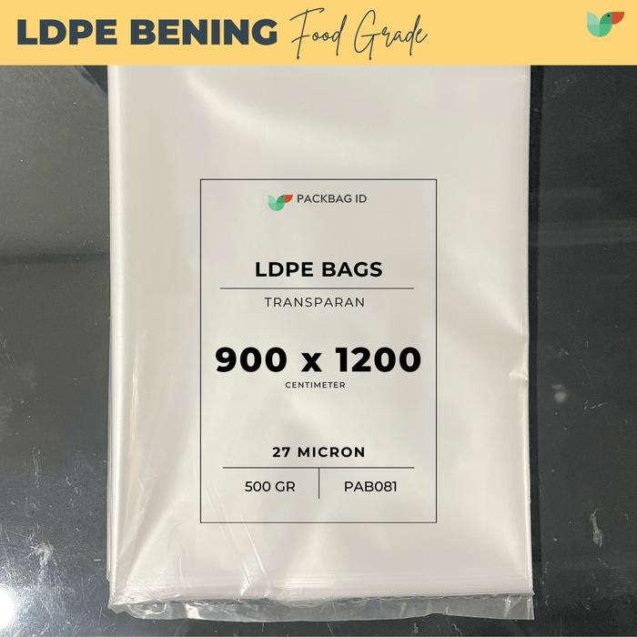 Gambar PACKBAG ID Kantong Plastik PE Bening food grade, LDPE transparan isi 500gr - 90x120cm, 27mic dari PACKBAGID undefined Tokopedia