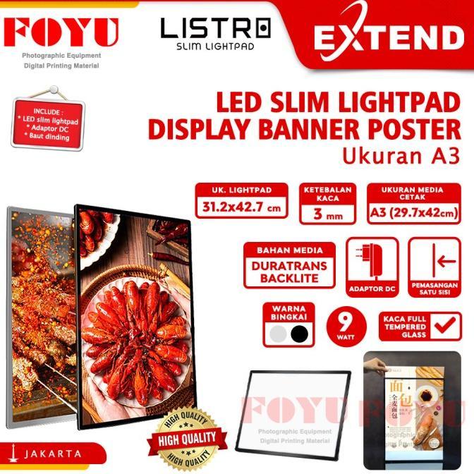 Gambar Diskon Led Slim Light Pad Display Poster Neon Box Menu Lampu Extend Listro A3 - Peti Black, No Cetak dari Serba Stock undefined Tokopedia