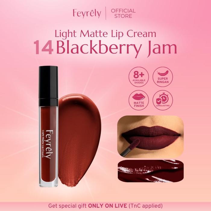 Gambar [STOCK TERAKHIR STOP PODUKSI 99 ONLY FOR 2 PCS]  FEYRELY Light Matte Lip Cream 4 gr - Ombre 11+14 Lip Stick Lip Cream Matte Ringan Nyaman Moisturizing  Lipstick Lipstik Lipcream - Blackberry Jam dari Feyrely undefined Tokopedia