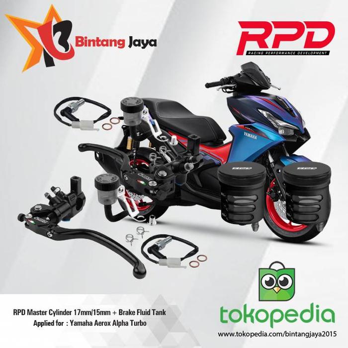 Jual RPD Master Cylinder 17mm/15mm + RPD Brake Fluid Tank Force D4 40MM ...