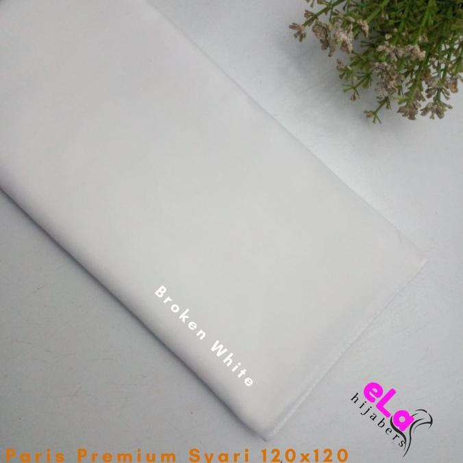 Gambar Promo / Hijab Paris Premium Syari Anti Letoy Segiempat Jilbab Polos 120X120 Terlaris - Broken White dari Cleoif store undefined Tokopedia