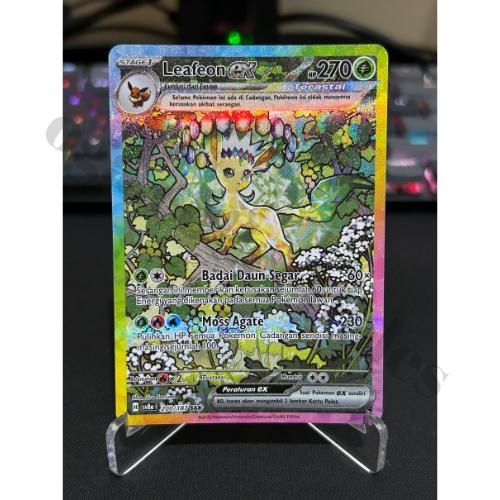 Gambar Leafeon SAR 200/187 Festival Terastal Pokemon Card SV8A Indonesia Premium Sunbreon Eeveelution Eevee Umbreon Vaporeon Flareon Jolteon Sylveon Espeon Glaceon Ex RR SR UR Prismatic Evolutions Booster Pack Box Masterball Pokeball PSA VMAX VSTAR SWSH BGS RARE dari TCG Collector Club undefined Tokopedia
