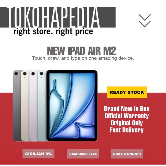 Gambar Apple iPad Air 6 2024 iPad Air M2 13" Inch 128GB / 256GB / 512GB / 1TB  WiFi-Cellular - Grey WIFI, 128GB dari Tokohapedia IDN undefined Tokopedia