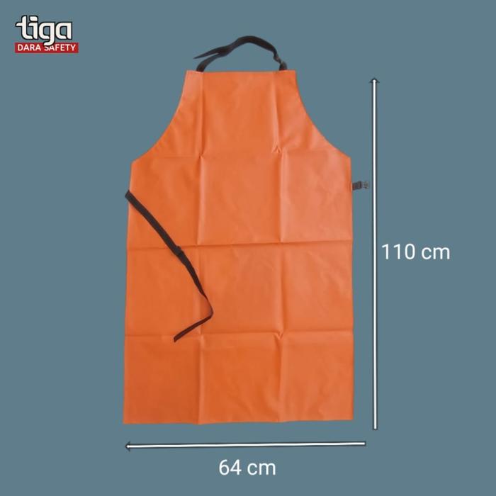 Gambar Apron atau Celemek PVC Anti Air, Anti Minyak dan Kimia 110 cm x 64 cm - Orange dari Tigadara Safety Indo undefined Tokopedia