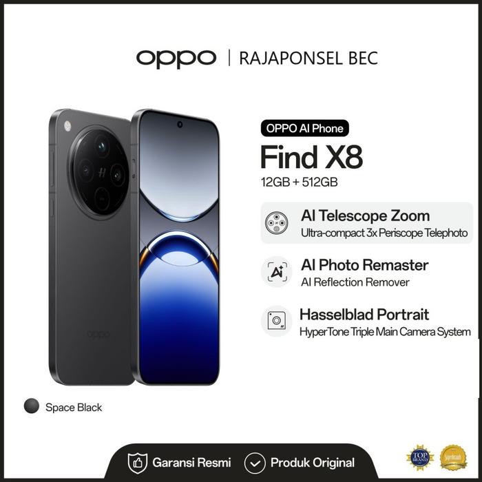 Gambar OPPO Find X8 5G RAM 12/256GB Garansi Resmi - Space Black dari Rajaponsel BEC undefined Tokopedia