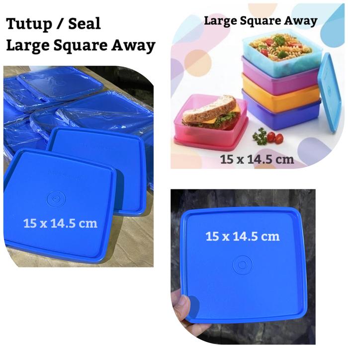 Gambar Tutup Kotak Makan Large Square Away 15 x 14.5 cm Tupperware - Biru dari Tokoantum undefined Tokopedia