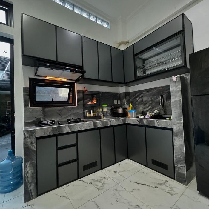Gambar KITCHEN SET ANTI RAYAP, KITCHEN SET FULL ALUMUNIUM, KITCHEN SET ALUMUNIUM CUSTOM - handel pintu dari Building interior project undefined Tokopedia