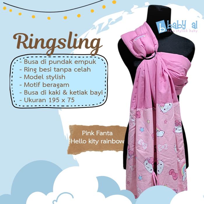 Gambar Gendongan Ring Sling - Gendongan Kain panjang - Pink Motif - PINK KITTY dari Aurel Babyshop undefined Tokopedia