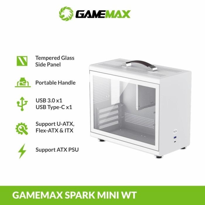 Gambar GAMEMAX Spark Mini Black / White Casing Mini ITX PC - Putih dari Starcomp Purwokerto undefined Tokopedia