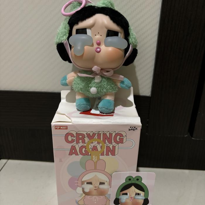 Gambar Pop Mart cry baby crying again vinyl face plush What A Frog dari PrelovedStuffsbyVio undefined Tokopedia
