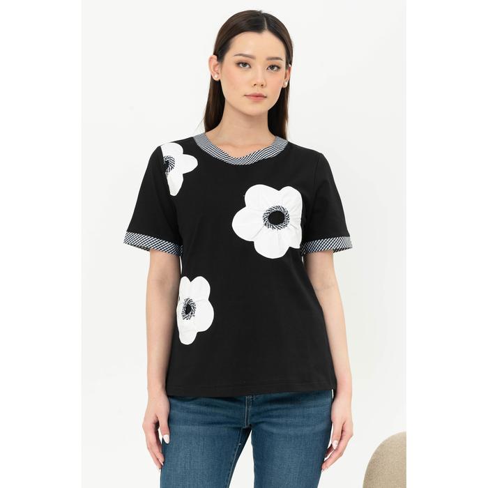 Gambar *Ready Stok* ELLAMOSS - Atasan Kaos 7398 (ZE) - Hitam, M dari Sisters Fashion Group undefined Tokopedia