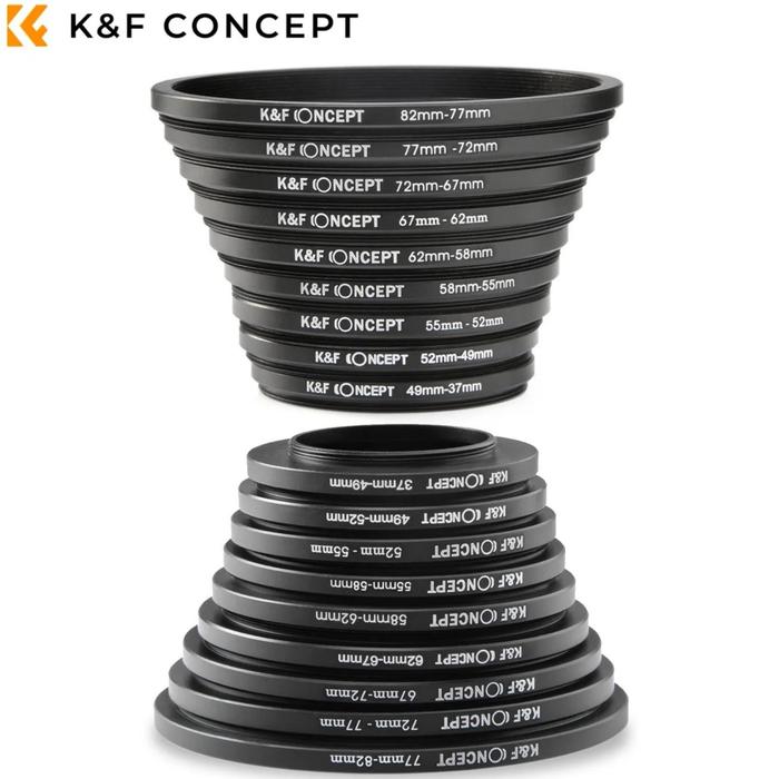 Jual K&F Concept 18 in Filter Adapter Ring Set Camera Lens Step