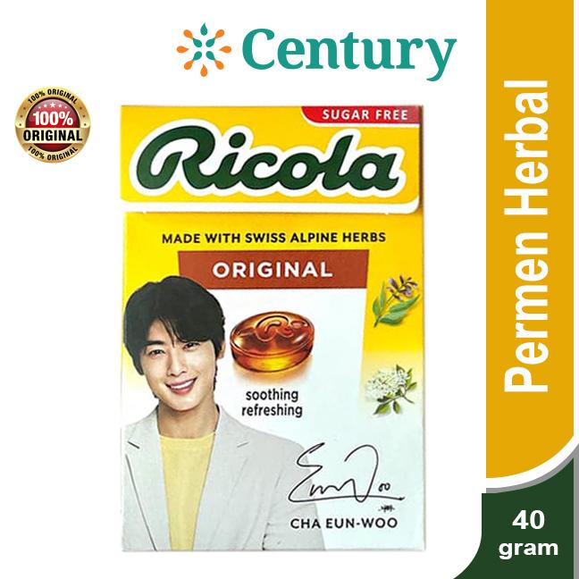 Gambar RICOLA ORIGINAL HERB SUGAR FREE SWISS HERB CANDY 40G / PERMEN / PELEGA TENGGOROKAN dari Century Healthcare Express undefined Tokopedia