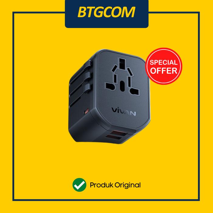 Gambar CHARGER HP VIVAN VPS-T003A 20W UNIVERSAL TRAVEL ADAPTER FAST CHARGING WITH USB TYPE-C STANDAR EROPA EU AMERIKA USA AUSTRALIA AUS INGGRIS UK - Hitam dari btgcom undefined Tokopedia