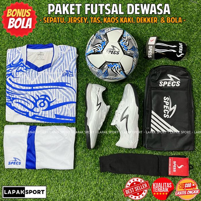 Gambar Sepatu Futsal Specs Infinity Putih Lengkap Bonus Bola Paket Komplit Sport - P6 Infnty Putih, 38 dari Lapak Sport Official undefined Tokopedia