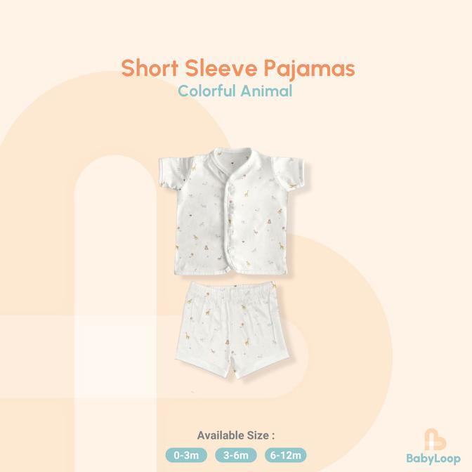 Gambar READY STOK PIYAMA BAYI - SHORT SLEEVE PAJAMAS TENCEL COLORFUL ANIMAL - BABY LOOP - Colorful Animal, 0-3 M dari sriwahyuningsih shop undefined Tokopedia
