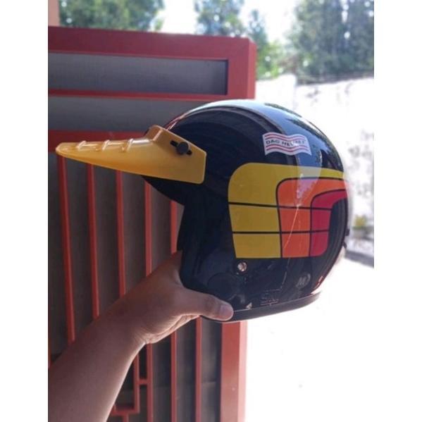 Gambar JOGJA Helm Bogo Dewasa Retro GL Series Pet Panjang Helm Motif Jadul - Hitam Wings, Pet Hitam dari lostgarage undefined Tokopedia