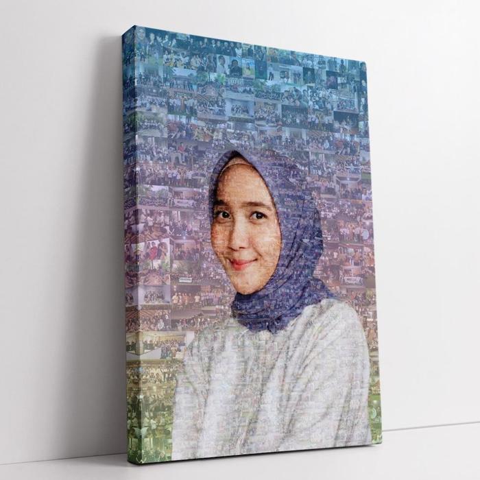 Gambar Kolase foto mozaik cetak kanvas Premium. Sudah termasuk desain, cetak dan frame/bingkai ukuran besar 40x60cm Termurah Ready Terbaik dari MS_Shops undefined Tokopedia