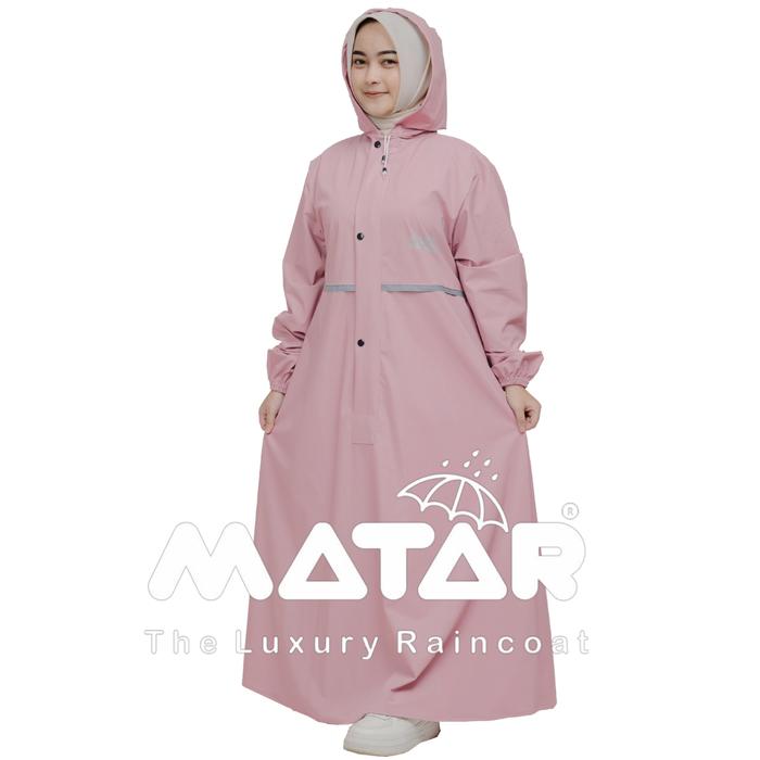 Gambar Jas Hujan Gamis Wanita Muslimah/ Jas Hujan Wanita By MATAR Dewasa Syari PVC Rust-Proof Raincoats outfit outdoor - Dusty Pink, L dari Ar Rafan Store undefined Tokopedia