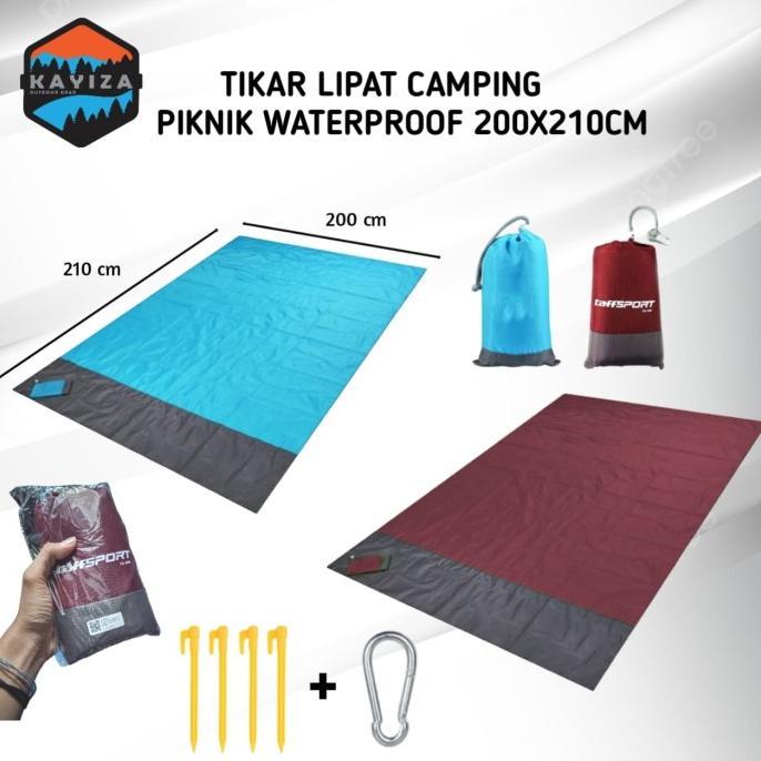 Gambar Tikar Lipat Matras Camping Piknik Outdoor Waterproof 200X210 Cm - Biru dari Rivella Rug undefined Tokopedia