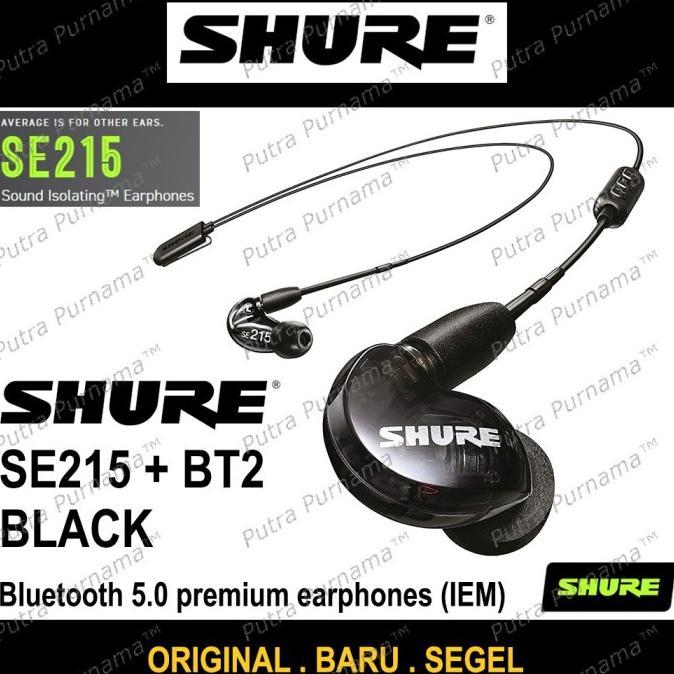 Gambar Shure Se215 Bt2 Black Bluetooth 5.0 Preum Earphone New dari kinkysimple undefined Tokopedia