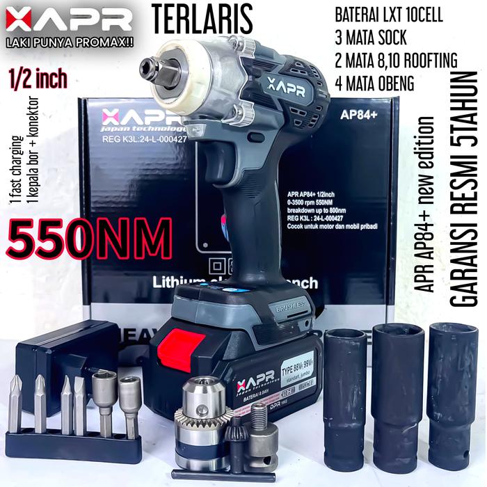 Gambar promo impact wrench 48s APR JAPAN tech mesin pembuka baut ban mobil - AP84+ 550NM dari APR Group JKt undefined Tokopedia