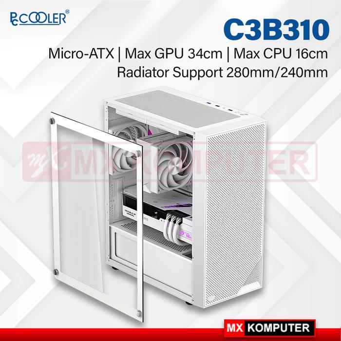 Gambar PCCOOLER C3 B310 M-ATX Mesh Gaming Case - Putih dari MXKomputer_NEW undefined Tokopedia