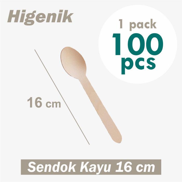 Gambar Wooden Cutlery Sendok Garpu Pisau Spork Bahan Kayu Higienis Food Grade Packing 100 Pcs - Spoon 160mm dari Higenik Prima Kemas undefined Tokopedia