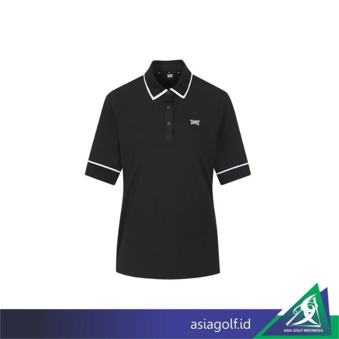 Gambar Ladies T shirt Golf Pxg Middle Sleeve Collar | Golf | Kaos Golf Wanita - Black, S dari Asia Golf Indonesia undefined Tokopedia