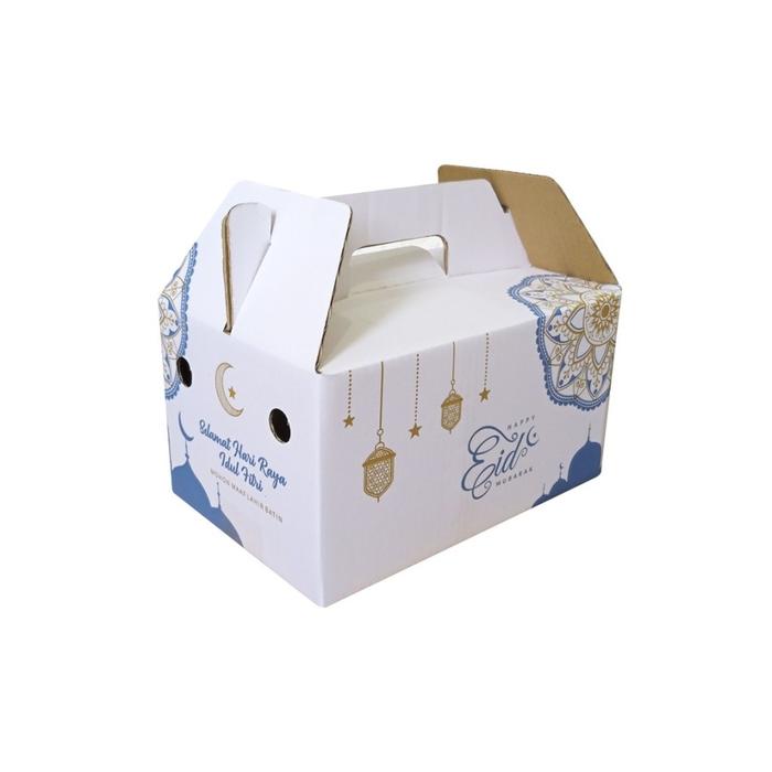 Gambar Box Jinjing Lebaran Hampers Parcel Sembako 27x18x15cm Biru Eid Mubarak dari Hita Re Store undefined Tokopedia