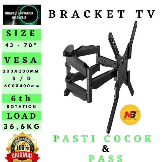 Gambar Braket bracket breket TV LED UHD 32 40 43 49 50 55 58 60 inci NB P5 - NB P5 UP TO 70" dari palm mall undefined Tokopedia