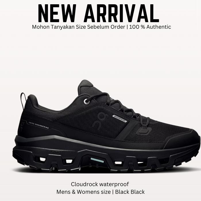 Jual On running cloudrock low waterproof Sepatu sneakers outdoor