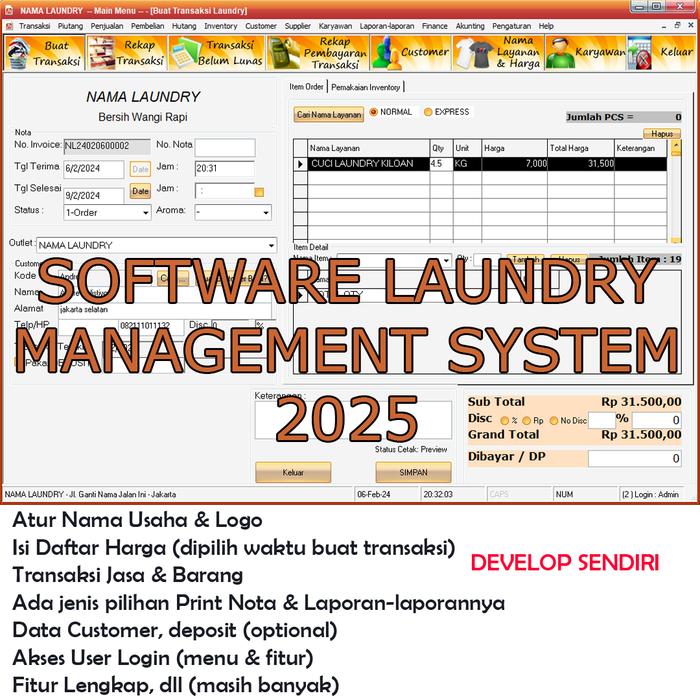 Gambar Software Laundry Management Versi Terbaru - Very Basic dari JakartaITSolution_NEW undefined Tokopedia