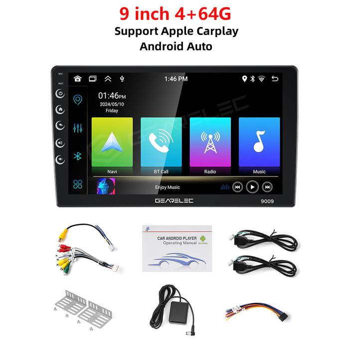 Gambar Head Unit Android 12 Double DIN 7 9 10 inch Bluetooth Wifi GPS - 9'4+64G Carplay, Tidak Kamera dari GEARELEC-ID undefined Tokopedia