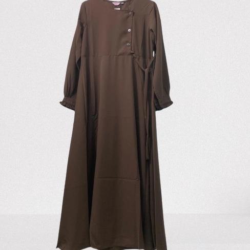 Gambar Gamis Salima Zahrani Wolfis Polos Original Best Seller - Ijo Botol, M dari Vrisia undefined Tokopedia