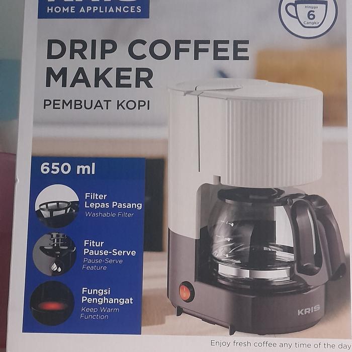 Gambar KRISS COFFEE Drip maker mesin kopi espresso machine alat pembuat minuman kopi warna coklat /putih dari MAMA JANIVA undefined Tokopedia