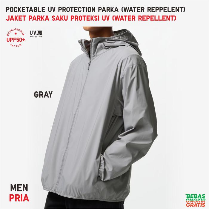 Gambar Men Pocketable Parka UV Protection Jaket Saku Hujan 3D Cut Pria UNIQLO - Gray, S dari LUCKY DUCK SALE undefined Tokopedia