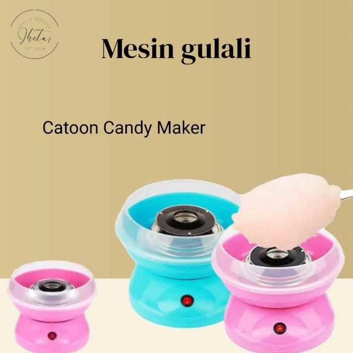 Gambar Mesin Gulali Mini Electric Catton Candy Floss Maker Alat Pembuat Permen Gula Kapas - Biru dari Shahab Pro undefined Tokopedia