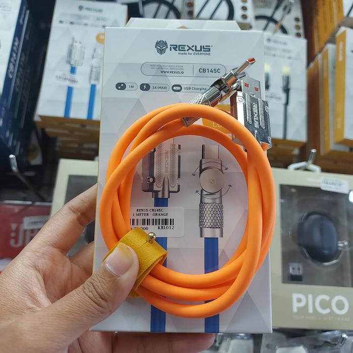 Gambar Rexus CB145C USB TypeC Sync Charge Cable 1 meter Kabel Data TypeC Ponsel Silicone - Orange dari Click & Go Tokopedia undefined Tokopedia