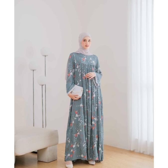 Gambar Le Khari Adhiva Dress Bahan Rayon Viscose Gamis Size S - Xl Original Best Seller - Adhiva Toska, M+ dari Vrisia undefined Tokopedia