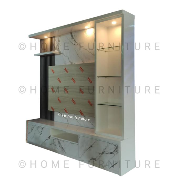 Gambar Backdrop TV partisi minimalis kekinian tempat TV mempercantik ruang keluarga memperindah ruangan  wujudkan backdrop TV impian - Seperti gambar, P220xT220 dari HOME FURNITURE BETTER undefined Tokopedia