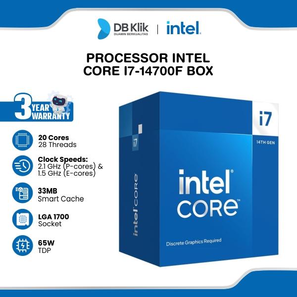 Gambar Processor Intel Core i7-14700F Box 5.40GHz LGA1700 - Intel i7 14700F dari DBKlik Indonesia undefined Tokopedia