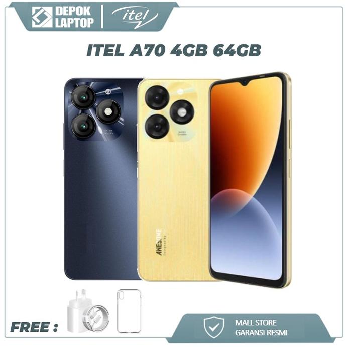 Gambar ITEL A70 4GB 64GB 5000mAh - Garansi Resmi Indonesia - TANPA PAKET, 4/64 BLACK dari Depok Laptop undefined Tokopedia