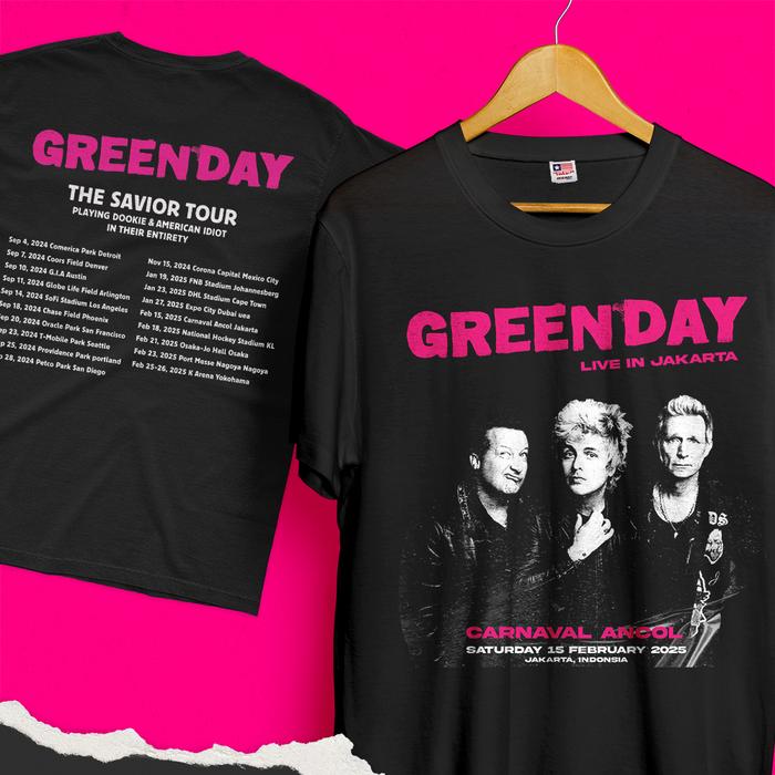 Gambar KAOS GREEN DAY LIVE IN JAKARTA - TOUR A, S dari rudisign undefined Tokopedia