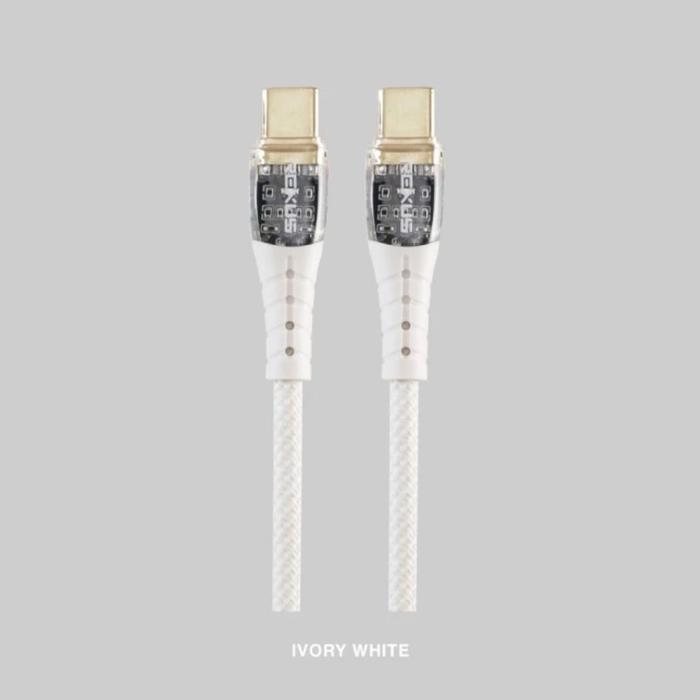 Gambar Rexus CB170P USB Type C Cable Charging Charge 60 Watt Power Delivery 60W , Type C tp Type C with LED Indicator Black Kabel - Ivory White dari Click & Go Tokopedia undefined Tokopedia