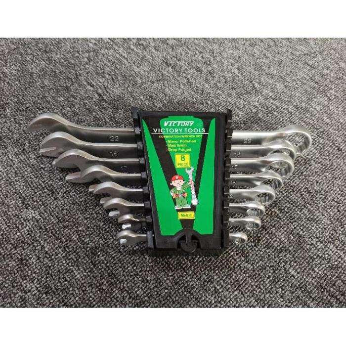 Gambar Paket Lengkap Kunci Sok Set 10 Pcs Tekiro + Kunci Ring Pas Victory 8-22mm / Kunci Pas Ring Set / Kunci shock Set 10 Pcs 8 - 24 mm Full Set COD - Ring Pas Set dari Indaco Perkasa undefined Tokopedia